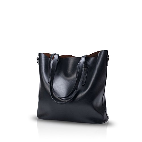 NICOLE&DORIS Neu Frau Tote Handtasche Schultertasche Crossbody Damen PU Schwarz Cover