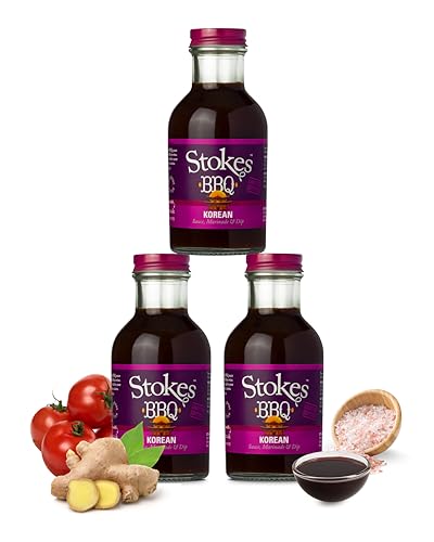 Stokes Korean BBQ Sauce 3PK, Rich & Smoky Korean Style Sauce, Perfect for Grilling, Award-Winning BBQ Sauce, Authentic Korean Flavor with a Delicious Sweet & Savory Twist