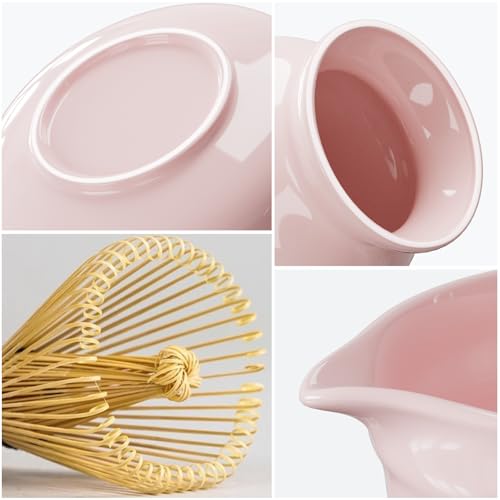 LIIGOU Green Matcha Tea Set 4PCS Japanese Matcha Kit with Bamboo Matcha Whisk Ceramic Matcha Bowl Scoop & Holder Traditional Japanese Tea Ceremony Matcha - Image 4