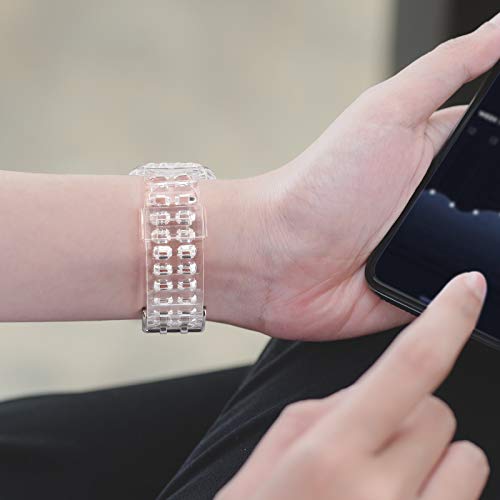 Capa + pulseira transparente para Apple Watch 44 mm, 40 mm, 45 mm, 41 mm, 42 mm, 38 mm, acessórios p