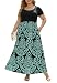 Nemidor Women's Chevron Print Summer Short Sleeve Plus Size Casual Maxi Dress(22W,Light Blue)