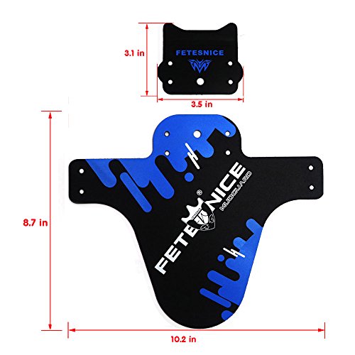Fetesnice 2 Pcs Mountian Bike Fender,Mtb Mudguard,Front And Rear Bicycle Fender,Fits 26", 27.5", 32", Plus Size And Fat Bike Wheel Sizes(Blue) #TOP2