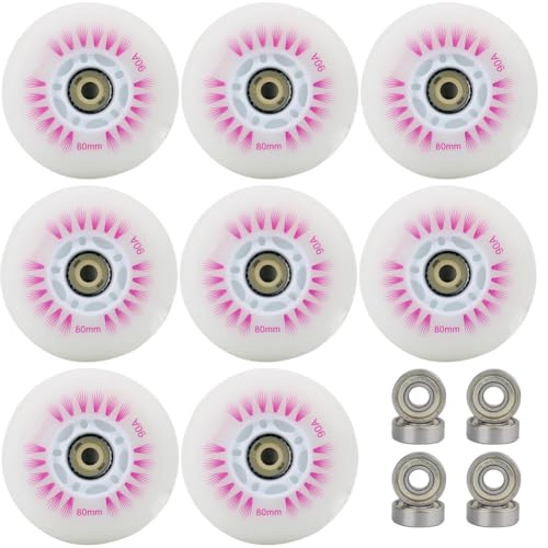WSDAV Inline Skate Wheels, Replacement Inline Skate Wheels Skateboards Scooter Skate Skating Wheels Luggage Wheels, Support Wheels for Scooters,Red,100MM