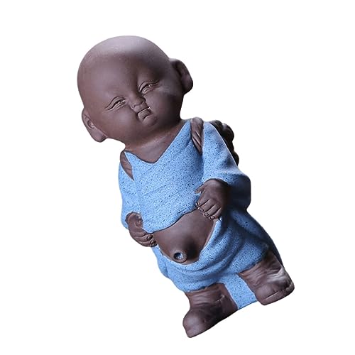 Figurine petit moine en argile violette idée cadeau décoration intérieure