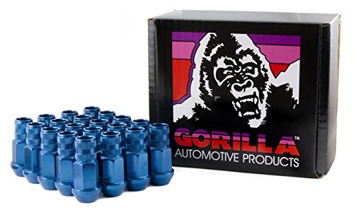 Best Deal Product Gorilla Automotive 44038BL-20 Blue 12mm x 1.50 Thread Size Aluminum Open End Racing Lug Nut, (Pack of 20)