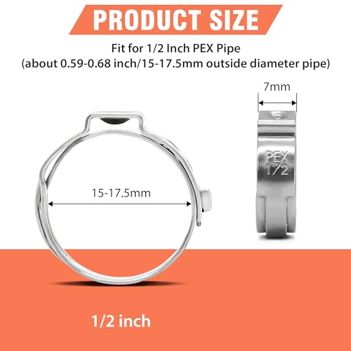 120pcs-12-inch-PEX-Cinch-Clamps-Rings-304-Stainless-Steel-Single-Ear-Hose-Clamps-Pex-Crimp-Rings-for-PEX-Tubing-Pipe-Fitting-Connections