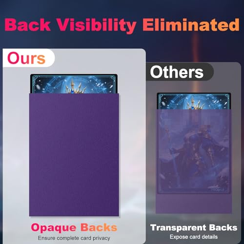 Image of 200 Pack Card Sleeves, Matte Dual Trading Card Sleeves with Opaque Back & Smooth Shuffle, Tear Resistant Card Protectors for MTG, TCG and Game Cards (Metallic Purple)