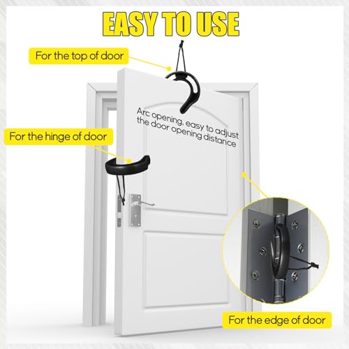 Kigley 24 Pcs First Responder Door Stop Jam with Ropes Law Enforcement Gear Tactical Door Jammer Wedge for Police Firefighter Emergency Medical Services Home Use Keep Doors from Closing (Black)