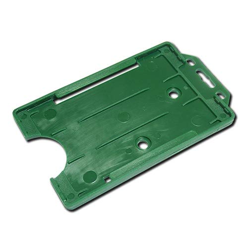 Identity-Plus: Green Rigid Open Faced Single Sided Portrait ID Card Badge Pass Holder (75) — image 1