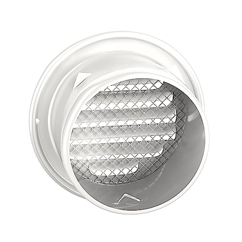 Piiyoosnn 3-INCH WHITE VENT COVER White 304 Stainless Steel Air Vents Cover, Piiyoosnn Louvered Grille Cover Vent Flat Ducting Air Vent Wall Inlet With Built-In A Fly Screen Mesh For Hvac Ventilation thumb #1