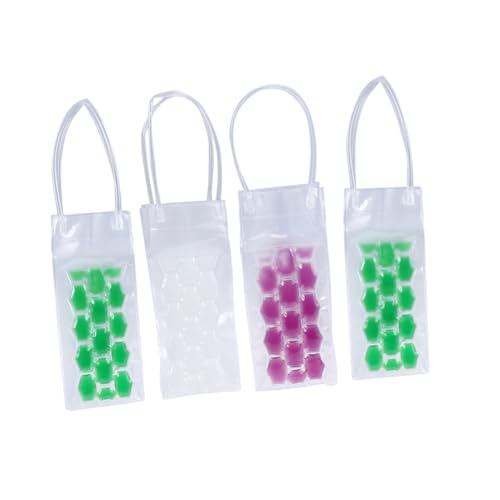 Cabilock 4Piezas Bolsa Enfriadora De Vino De PVC De Alimenticio De Reutilizable y Portátil Para Fiestas Mantiene Sin Hielo