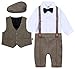 mintgreen Traje Bebé Niño Conjunto Smoking Bautizo Boda, Marrón, 9-12 Meses (Tamaño del Fabricante: 80)
