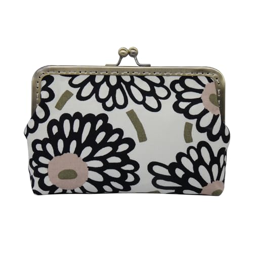 Credit Card wallet with Golden chain and Pearl chain Handmade in Hongkong Kiss Lock coin purse women 100% Japanese Cotton Fabric Unique Pattern Cutting Christmas Birthday gift for women girl, kids