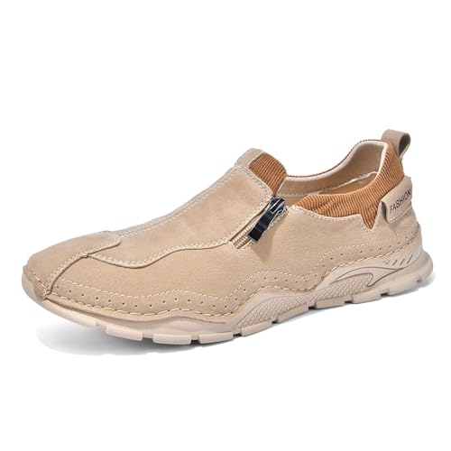 Men's Slip On Loafers Lightweight Handmade Casual Shoes for Walking Driving Soft Daily Flats Boat