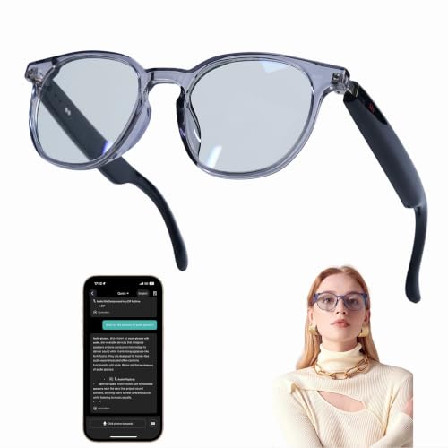 MNVOEQ AI Smart Bluetooth Glasses with Speakers, Translation & Photochromic
