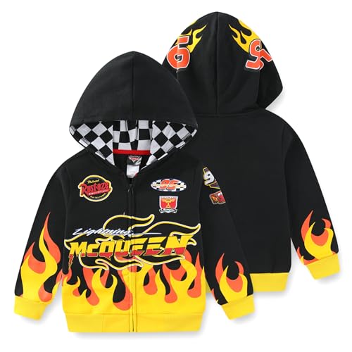 Disney Cars Lightning McQueen Boys Fleece Zip Up Hoodie for Big Kids2