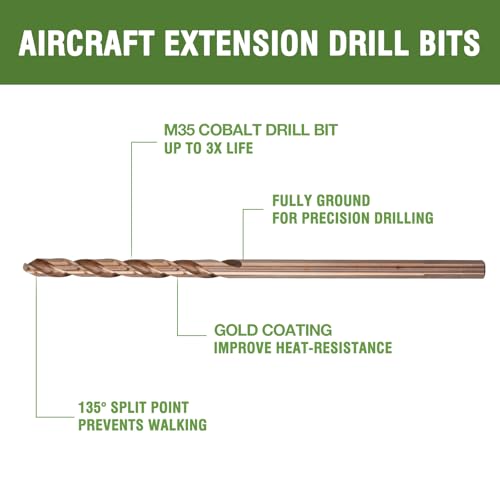 HLOFIZI 5/16 x 6 Inch Cobalt Long Drill Bits (6 Pack), Drilling for Hard Wood, Aluminum, and Soft Metal by HLOFIZI - Image 3