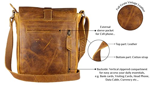 Image of Genuine Leather Crossbody Purse and Handbags - Crossover Bag Over the Shoulder