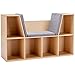 HOMCOM 6-Cubby Kids Bookcase with Reading Nook and Cushion, Multi-Purpose Storage Organizer for Bedroom, Living Room, Natural