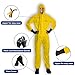 Zimchado Professional Hazmat Suit Kit - Full Body hazmat suits disposable Coveralls with Hood & Reinforced Zipper Heavy Duty (1, Yellow Type 4, Large)