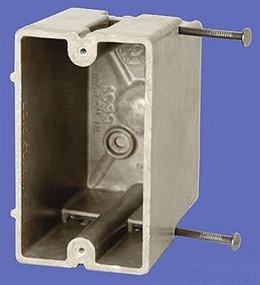 Allied Moulded Products 1099-N Fiberglass Reinforced Thermoset Polyester 1-Gang Residential/Receptacle Electrical Switch Box 2-1/4 Inch x 3-27/32 Inch x 3-9/16 Inch 22.5 Cubic-Inch FiberglassBox