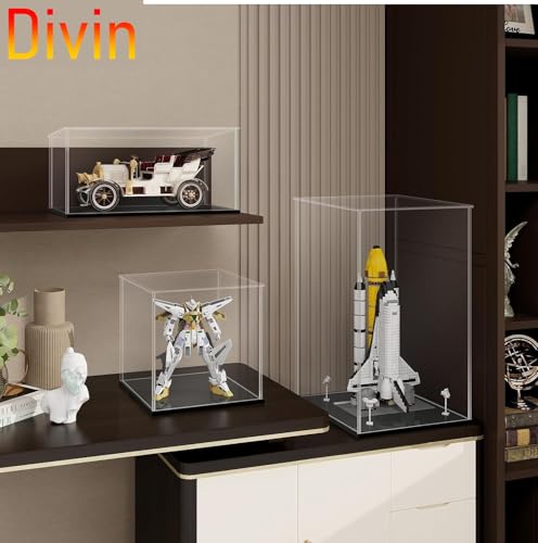 Image of Bozsky Acrylic Display for Organizing Collectibles Clear Box Display Action Figures Home Storage Mini Toys Gifts for Lover, Dust-Free, Clear Display Box (Black+Clear, 10X10X15Cm: 4X4X6 inch)