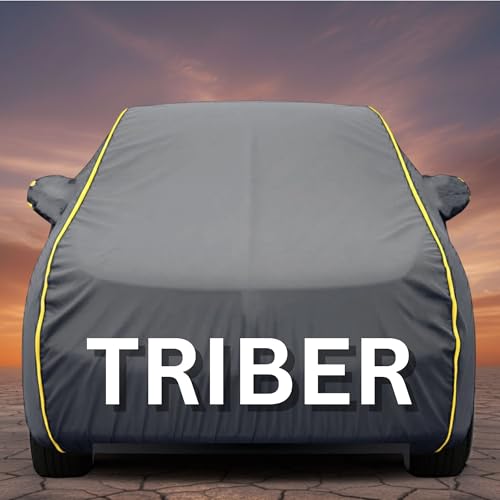 Image of Premium Grey Series 100% Waterproof Car Body Cover for Triber Cover (All Models) with Mirror Pockets | Triple Stitched, Elastic, Custom Fit, Heat Resistant, Anti-Dust, All-Weather Cover