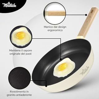 La Moustache - Set 3 Padelle di Alluminio Fuso con Dimensioni di 20/24/28 cm Antiaderente e Professionale, Tutte le Cucine, Induzione, Gas, Piano Cottura Elettrico e Vitroceramica (Andes)