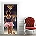 LIYIWLH Adesivi per Porte Interne 3D Ragazza Che Balla Il Balletto Adesivi Murali Camera da Letto Fai da Te Decorazioni per La Casa Poster Vinile Impermeabile Autoadesivo Decalcomanie 95x215cm