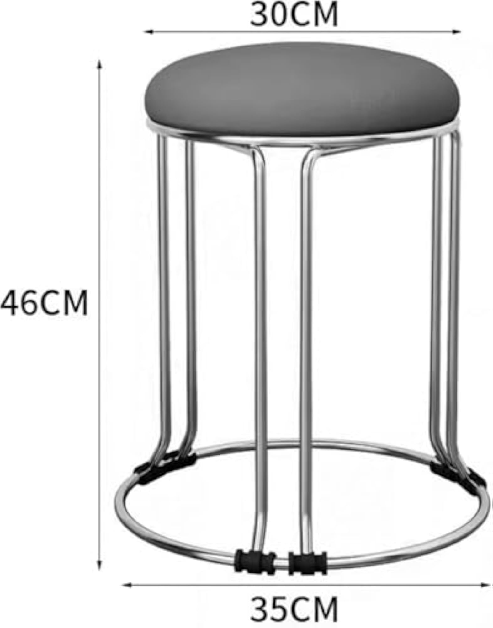 Stackable Ottoman Stools with Cushion Top for Home Seating