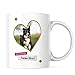 Taza personalizada Border Collie para madres de mascotas Border Collie, tazas de café blancas de 11 oz, regalos personalizados con nombre para amantes de los perros