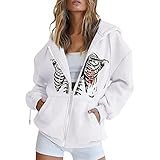 Generic Damen Halloween Langarm Sweatshirt Kürbisdruck Sweatshirts Oversized Kürbis-Smiley Print Pullover Tops Kapuzenpullover Hoodie Farbblock Langarmshirt Oberteile für Herbst Winter【NNDX 2297011】