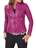 KHAVARA Women's Leather Jackets - Zipper Closure Motorcycle Biker Lambskin Leather Jacket's For Girl
