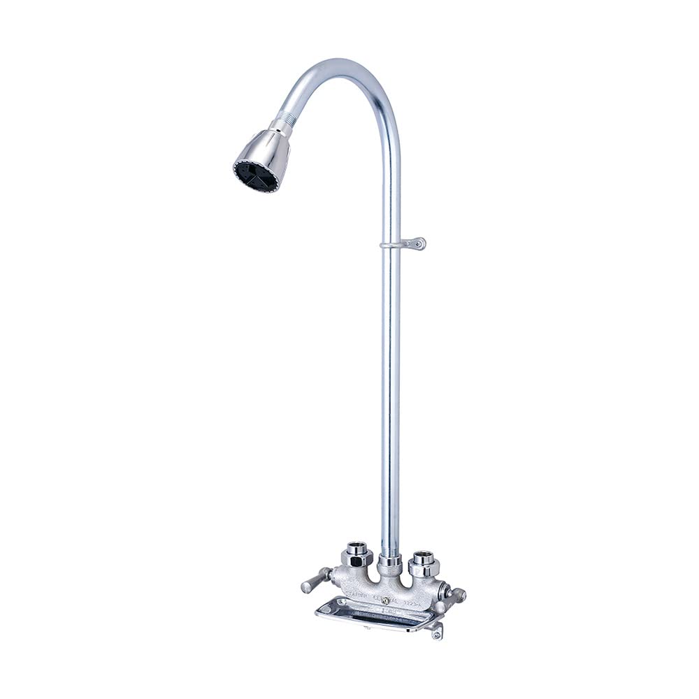 Central Brass 0477-RC Two Handle Utility Shower in Rough Chrome