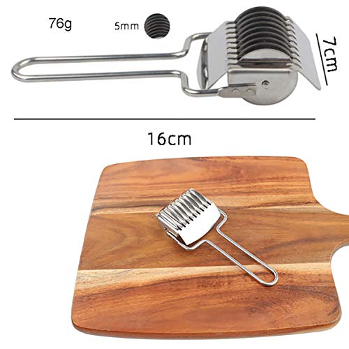 Pasta Noodle Cutter, Stainless Steel Manual Noodle Lattice Roller Dough Cutter Pasta Spaghetti Maker Garlic Ginger Herb Mincer Kitchen Cooking Tools #TOP4