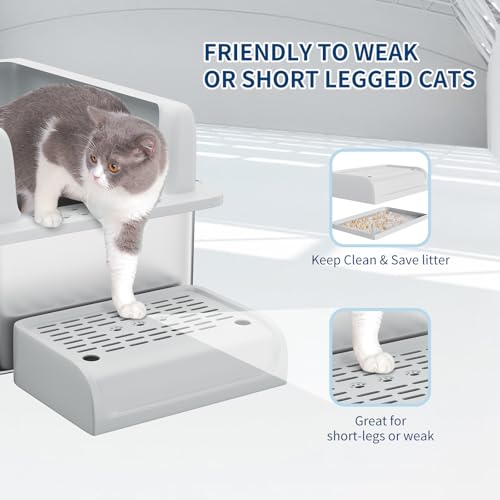 Arenero de Acero Inoxidable para Gatos XXL miniatura 4
