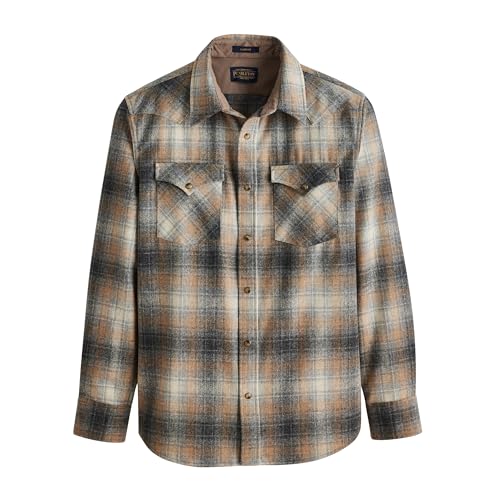 Pendleton Canyon Men's Shirt, Long Sleeve Flannel Shirt, 100% Virgin