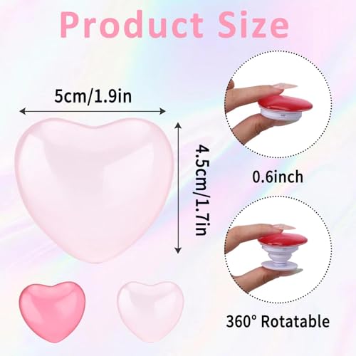 JOOTUEPO 2PCS Telefongriff mit Expandierendem Ständer, Pop Up Socket Handy Ring Halterung, Ausziehbarer Sockel und Liebe Herz Grif, Haftendem Griff für Smartphones Tablets und Hüllen
