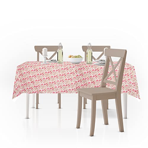Image of Amazon Brand - Umi Super Soft Brushed Microfiber Cotton Dining Table Cloth, Printed Rectangular 6 Seater Table Cover 60X90(Inches)