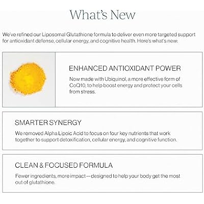CYMBIOTIKA Liposomal Glutathione Supplement PQQ, CoQ10 & Antioxidants for Detox, Brain, Energy, Immune Support Advanced Absorption for Cellular Health & Longevity, Citrus Vanilla, 1 Month Supply