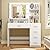 Quimoo Makeup Vanity Desk with Mirror & Lights, Vanity Desk with 5 Drawers & Storage Shelves, Vanity Table, 3 Color Modes & Adjustable Brightness Dressing Table, Bedroom
