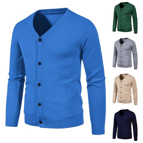 Cambkatl Men's Basic Solid Long Sleeve Cardigan Sweater Casual Button Down V Neck Knitted Sweaters Outerwear2