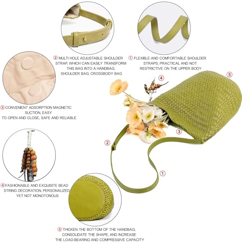Bolso Tote tejido femenino JINMANXUE miniatura 4