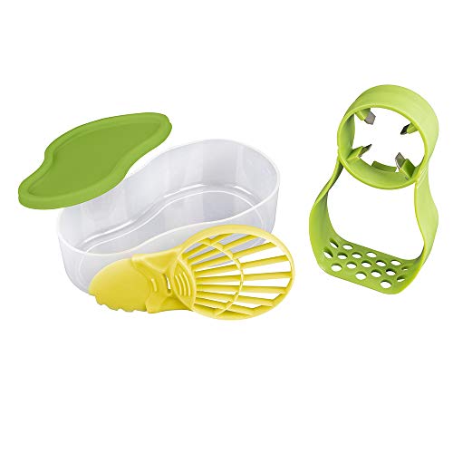 Easy Make CMKU6459 Caja Utensilios Aguacate, Verde, Transparente, 15.2 x 8.8 x 4.1 cm