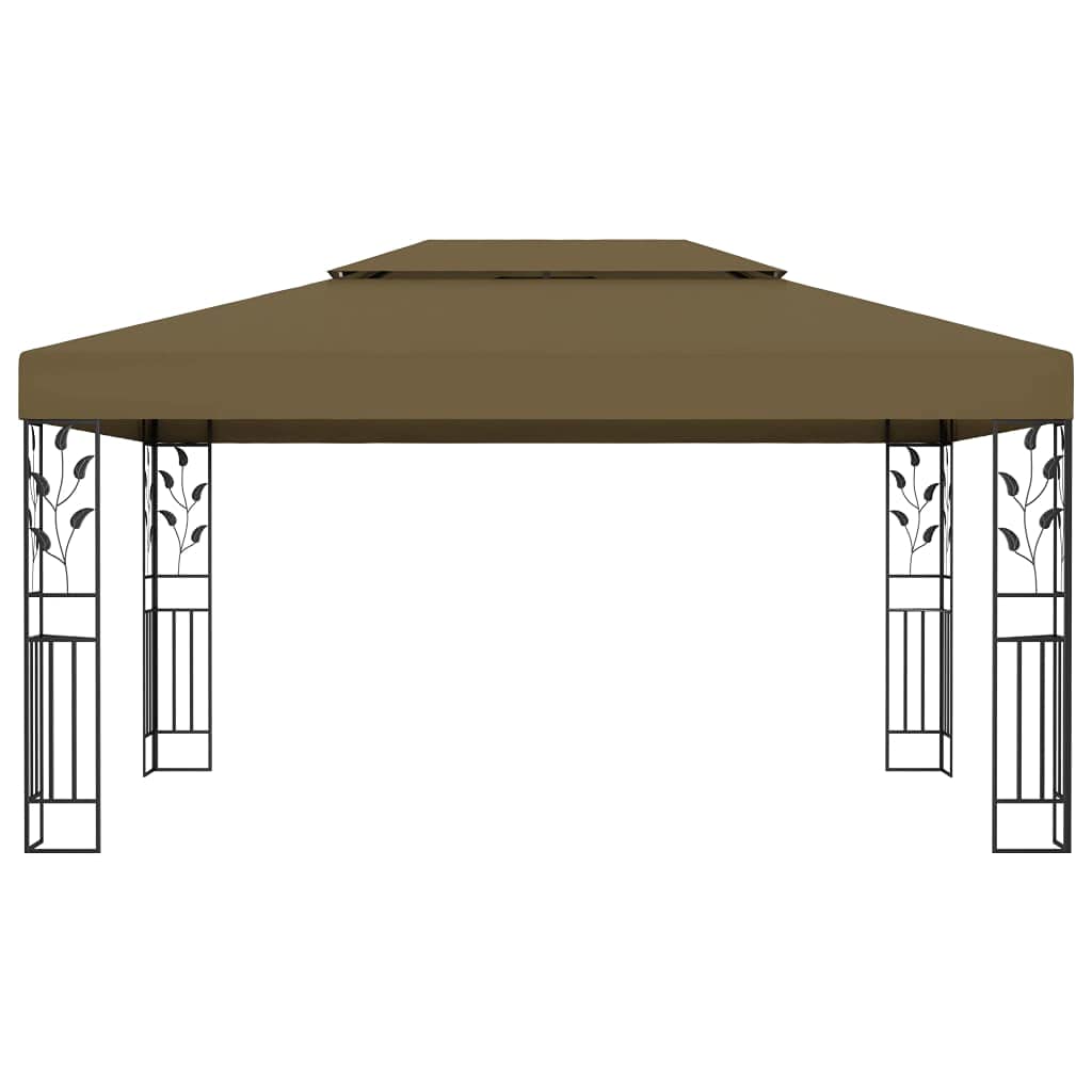 Tonnelle avec double toit - Tente de fête - Tente de jardin - Tente de bière - 3 x 4 m - Taupe - 180 g/m²