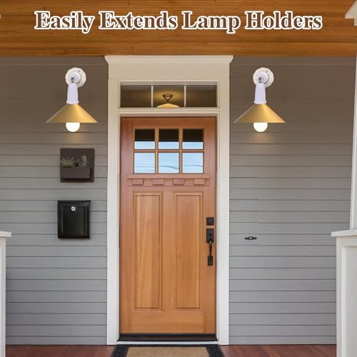 Image of 2 Pcs E27 Bulb Holder, Bulb Holder with Plug Socket, Adjustable Lighting Angles for Home and Commercial Use, Bulb to Plug Socket Converter for Adjustable Setup