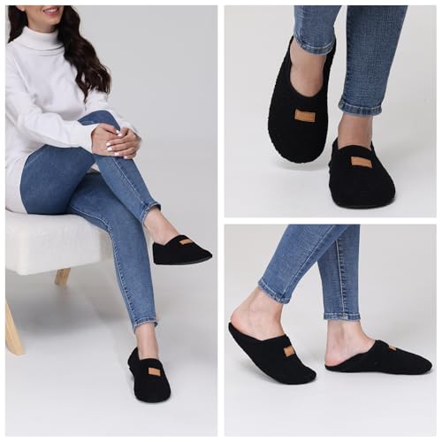 anluke slipper for women men slipper socks fuzzy house shoes rubber sole slip on soft-lightweight non slip indooroutdoor