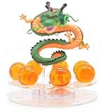 Direkame Acrylic Decoration Ball 35MM Resin Glass Ball with Shenron Figure, Dragon Statue Shelf Set Collectible Crystal Balls for Home Decoration