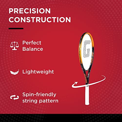 Gamma Sports Tour Ace Tennis Racquet, Pre-Strung Tennis Racquet For Adults, 27-Inch, Orange #TOP2