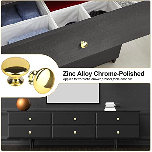 ShipeeKin 10x Gold Polished Chrome Cabinet Hardware Round Mushroom Door Pull Handle Knob 30mm for Cabinet, Cupboard, Wardrobe, Cupboard, Drawer, Bedroom, Bathroom Racks Furniture ect. - Image 4